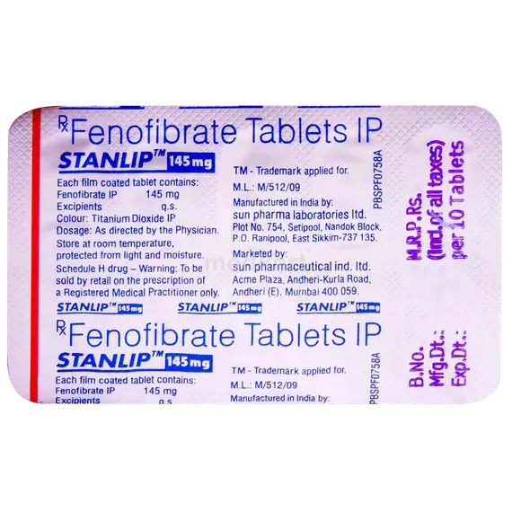 stanlip 145mg tablet 10's